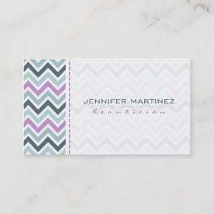 Pastel Colourful Retro Chevron Pattern 2a Business Card