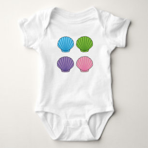 Pastel Colourful Seashell Pack Baby Bodysuit