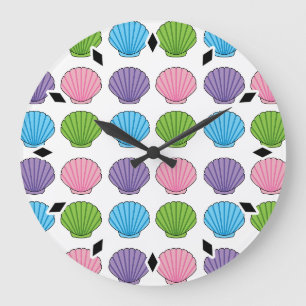Pastel Colourful Seashell Pack Large Clock