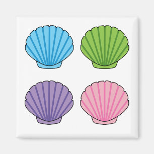 Pastel Colourful Seashell Pack Magnet