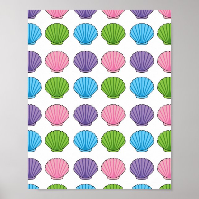 Pastel Colourful Seashell Pack Poster (Front)