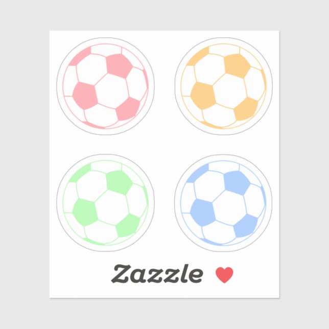 Pastel Colourful Soccer ball (Sheet)