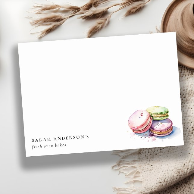 Pastel Colourful Watercolor French Macarons Bakery Card (Creator Uploaded)
