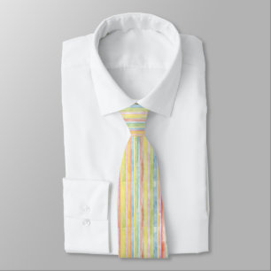 Pastel Colourful Watercolour Stripes Tie