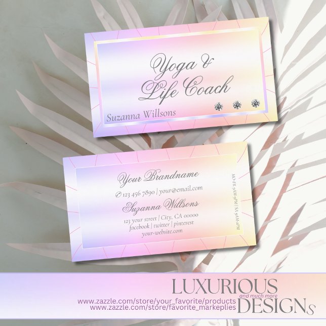 Pastel Colourful with Shimmery Diamonds Multicolor Business Card (Creator Uploaded)