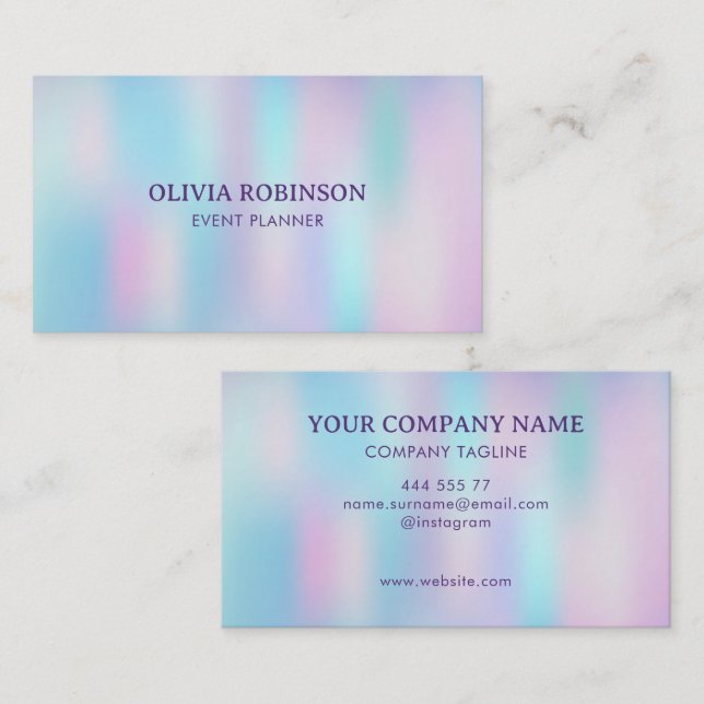 Pastel Colours Abstract Iridescent Background Business Card (Front/Back)