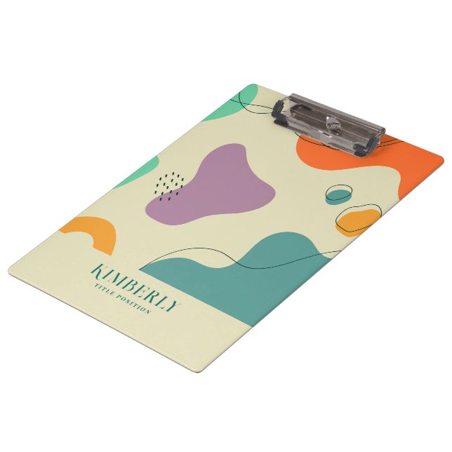 Pastel colours abstract shapes modern background clipboard (Angled)