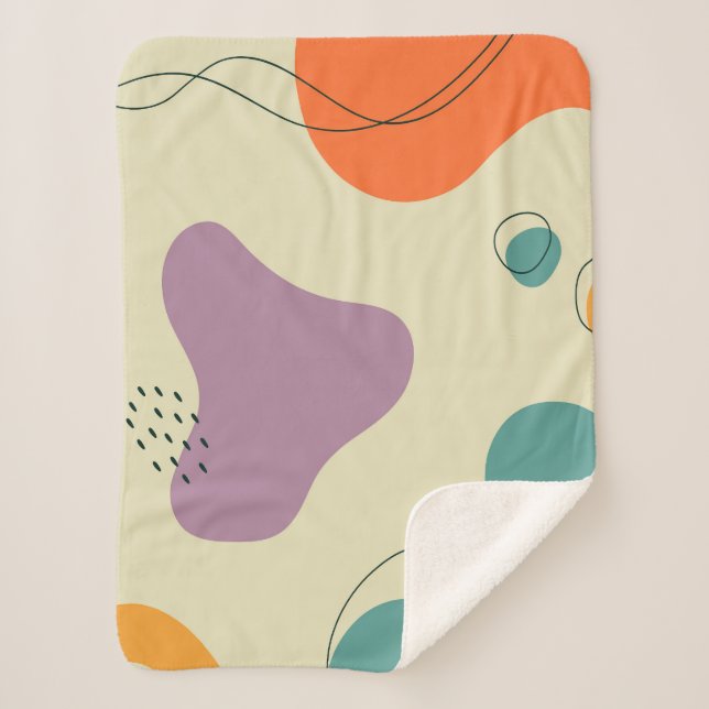 Pastel colours abstract shapes modern background sherpa blanket (Front)