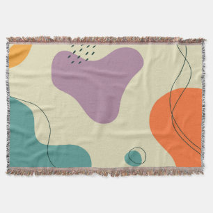 Pastel colours abstract shapes modern background throw blanket