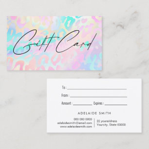 pastel colours animal skin gift card