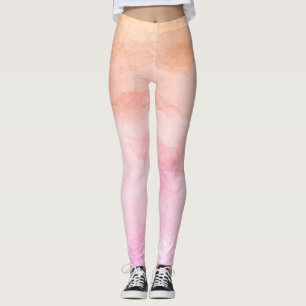 Pastel colours artistic watercolor painted pattern leggings