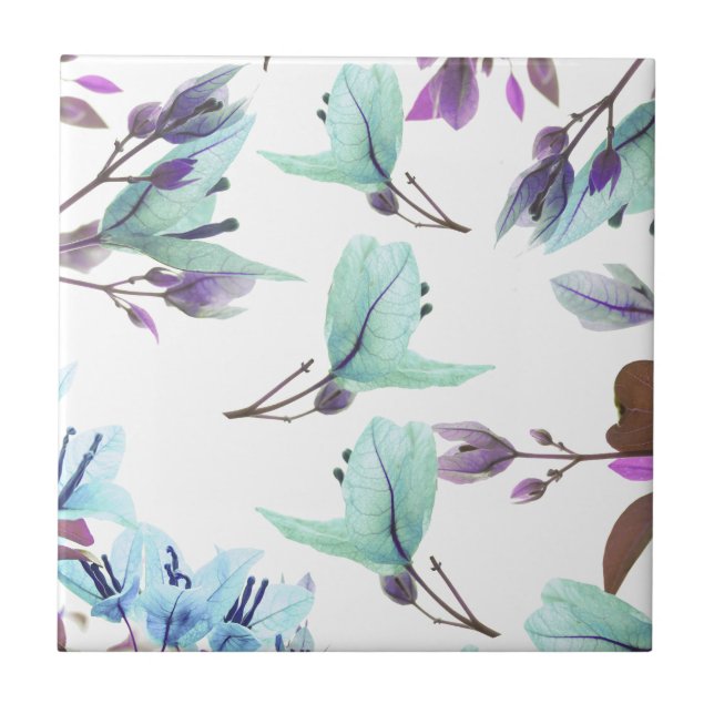Pastel Colours Bougainvillea Flowers Tile (Front)
