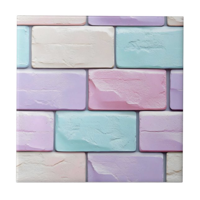 Pastel Colours Brick Pattern Tile (Front)