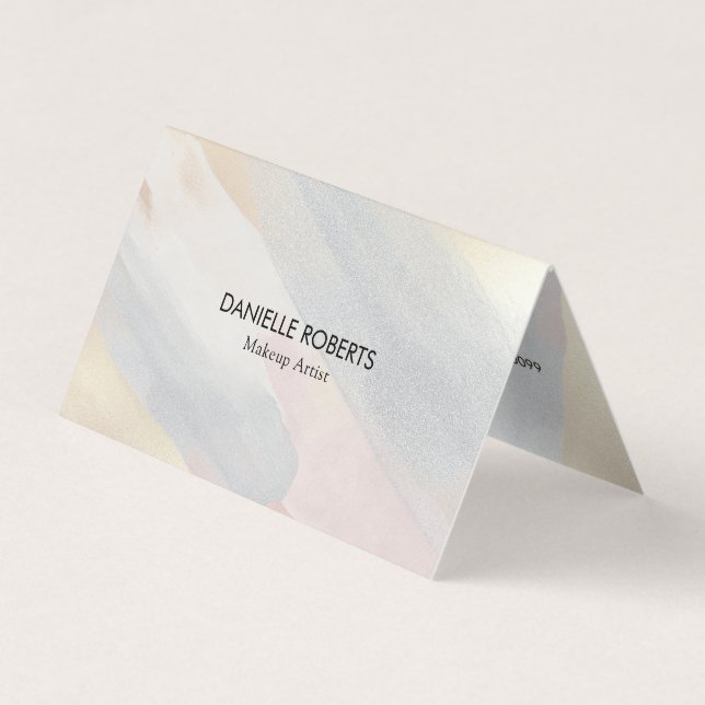 Pastel colours brushstrokes background business card (Front)