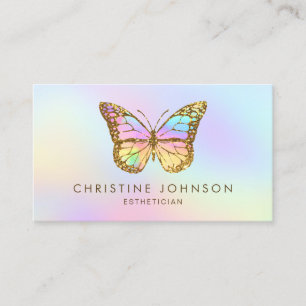 pastel colours butterfly business card