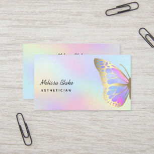 pastel colours butterfly logo business card