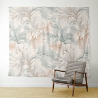 Pastel colours delicate ornamental floral motifs