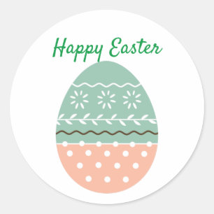 Pastel Colours Easter Egg Classic Round Sticker