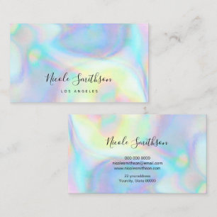 pastel colours faux holograph business card