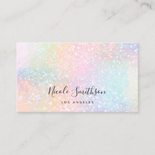 pastel colours faux holograph business card