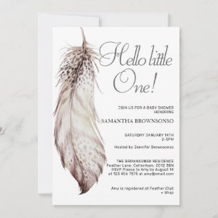 Pastel Colours Feather Baby Shower Gender-Neutral Invitation