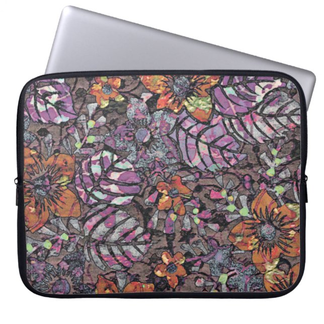 Pastel Colours floral pattern romantic digital art Laptop Sleeve (Front)