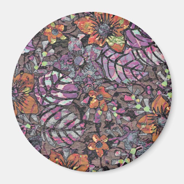 Pastel Colours floral pattern romantic digital art Magnet (Front)