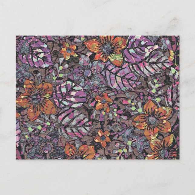 Pastel Colours floral pattern romantic digital art Postcard (Front)