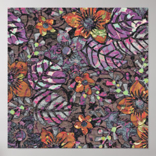 Pastel Colours floral pattern romantic digital art Poster