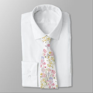 pastel colours flowers tie