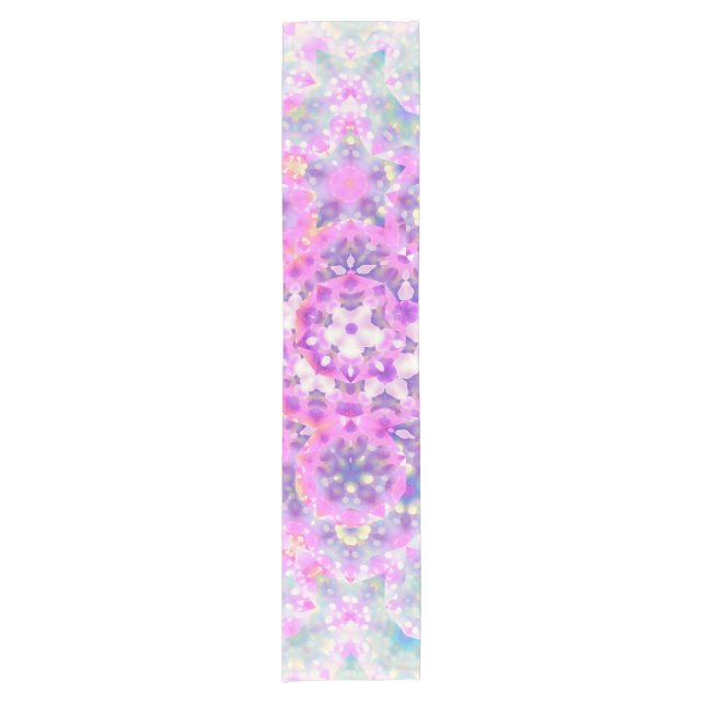 Pastel Colours Geometric Abstract Pattern Short Table Runner (Front)