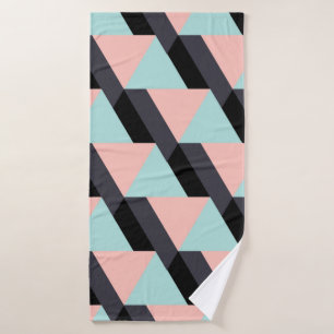Pastel colours geometric pattern bath towel