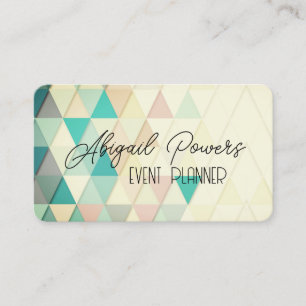 pastel colours geometric pattern business card