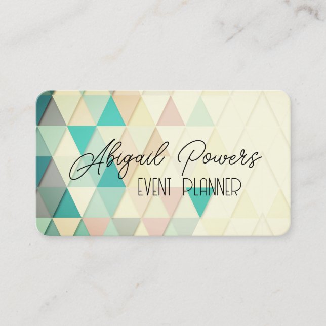 pastel colours geometric pattern  business card (Front)