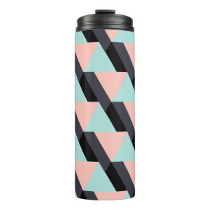 Pastel colours geometric pattern thermal tumbler
