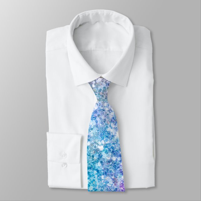 Pastel Colours Glitter Texture Print Tie (Tied)