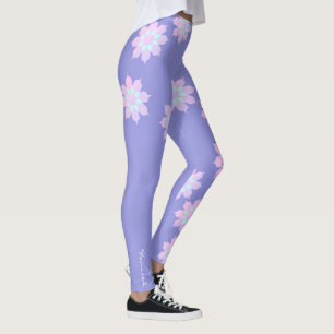 Pastel Colours Happy Turquoise Petals Leggings