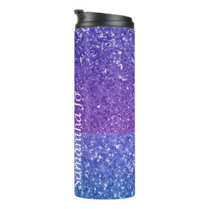 Pastel Colours in Glitter with Name  Thermal Tumbler