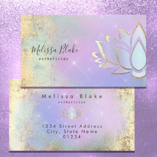 pastel colours lotus design business card