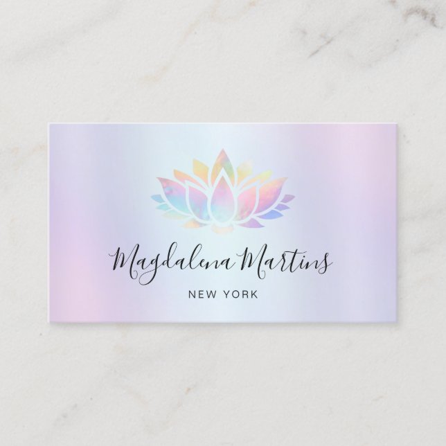 pastel colours lotus logo business card (Front)