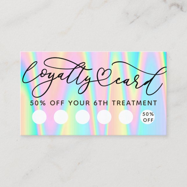 pastel colours loyalty card (Front)