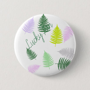 Pastel Colours Lucky Fern 6 Cm Round Badge