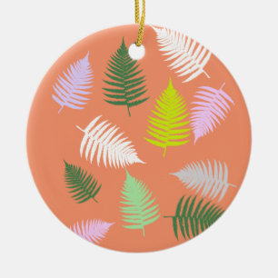 Pastel Colours Lucky Fern Ceramic Tree Decoration