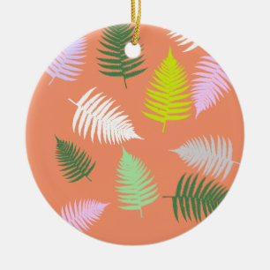 Pastel Colours Lucky Fern Ceramic Tree Decoration
