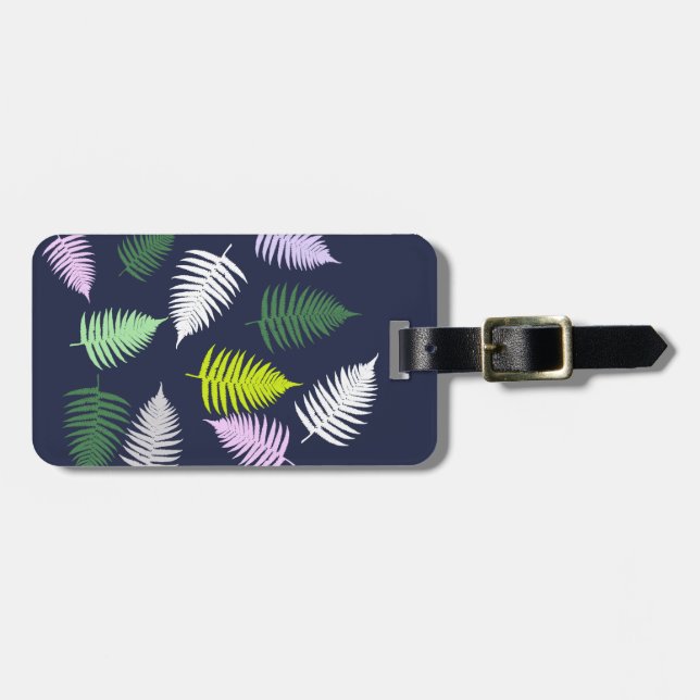 Pastel Colours Lucky Fern Luggage Tag (Front Horizontal)