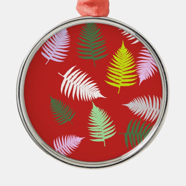 Pastel Colours Lucky Fern Metal Tree Decoration (Front)