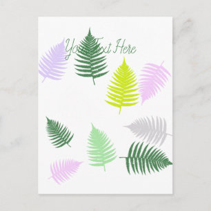 Pastel Colours Lucky Fern Postcard