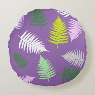 Pastel Colours Lucky Fern Round Cushion