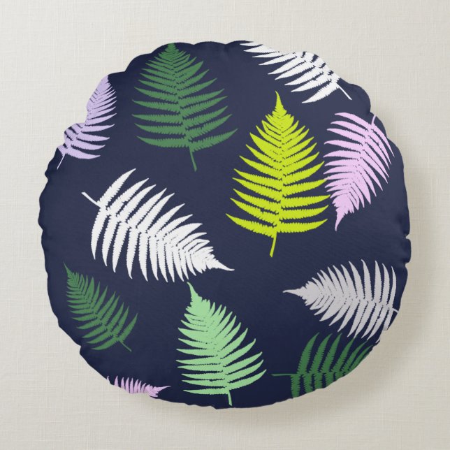 Pastel Colours Lucky Fern Round Cushion (Front)