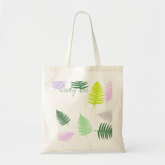Pastel Colours Lucky Fern Tote Bag (Front)